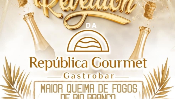 O melhor Réveillon de Rio Branco é na República Gourmet Gastrobar, com vista privilegiada para a queima de fogos